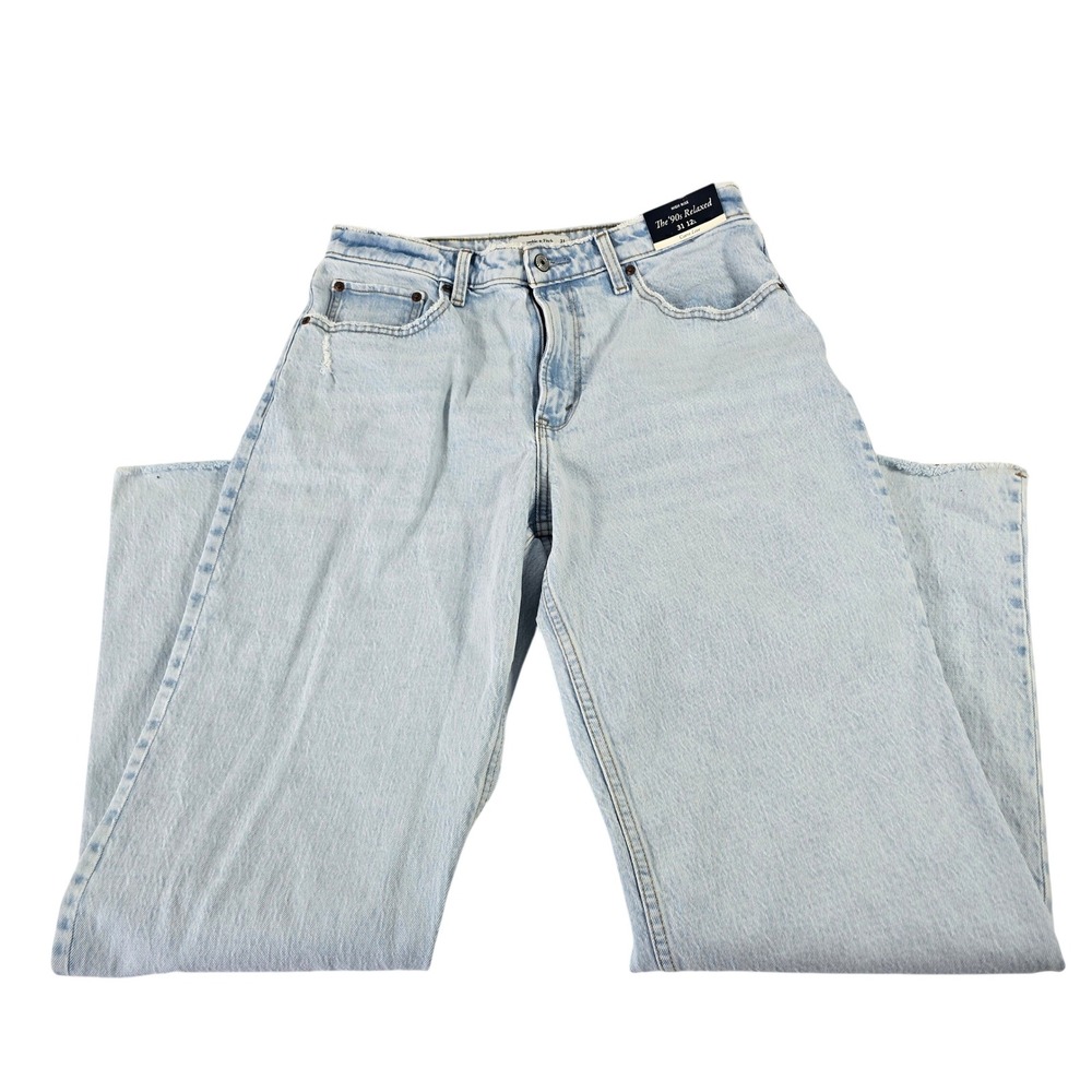 Abercrombie & Fitch Light Wash High-Rise Straight Jeans